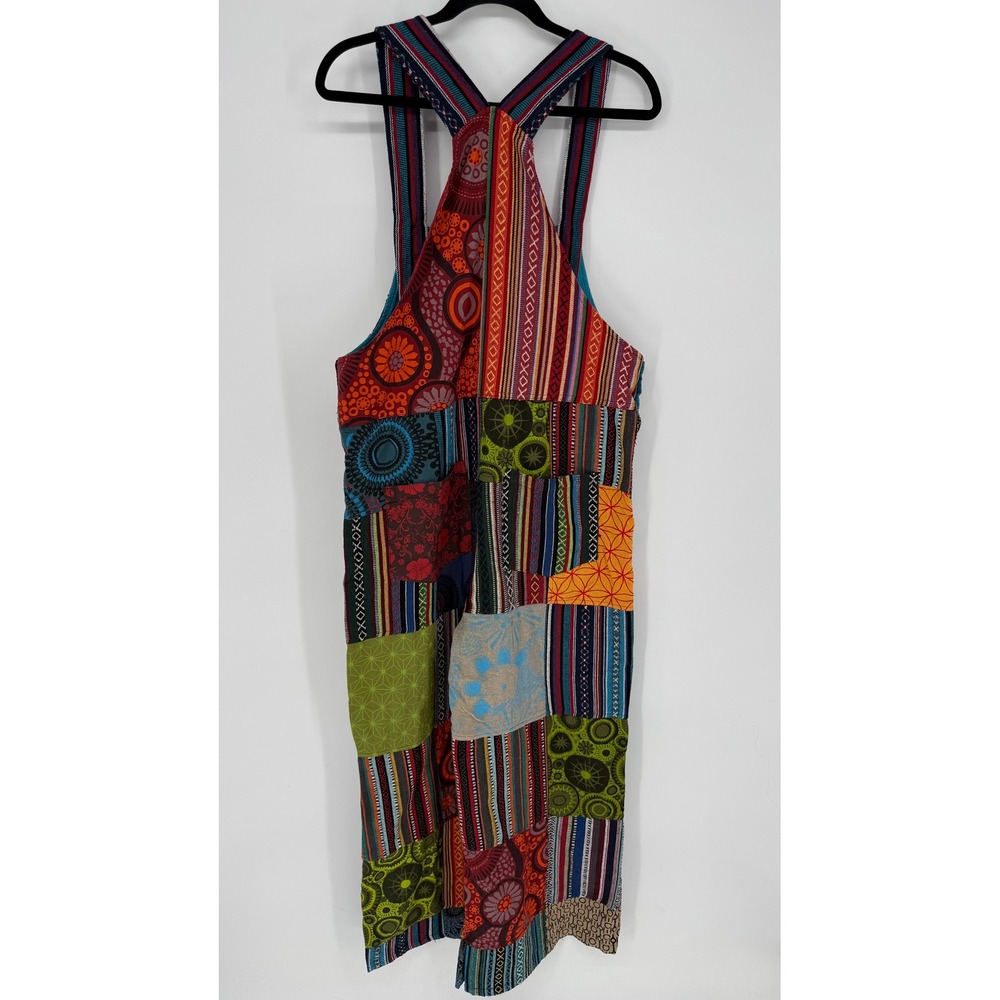 LIKE INTERNATIONAL BOHO PATCHWORK OVERALLS 100% C… - image 10